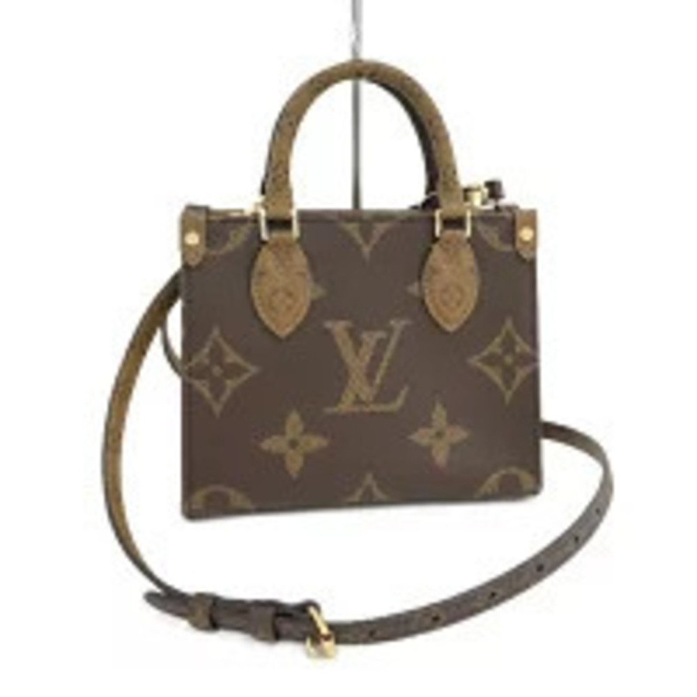 LOUIS VUITTON On The Go Handbag Monogram Reverse Brown